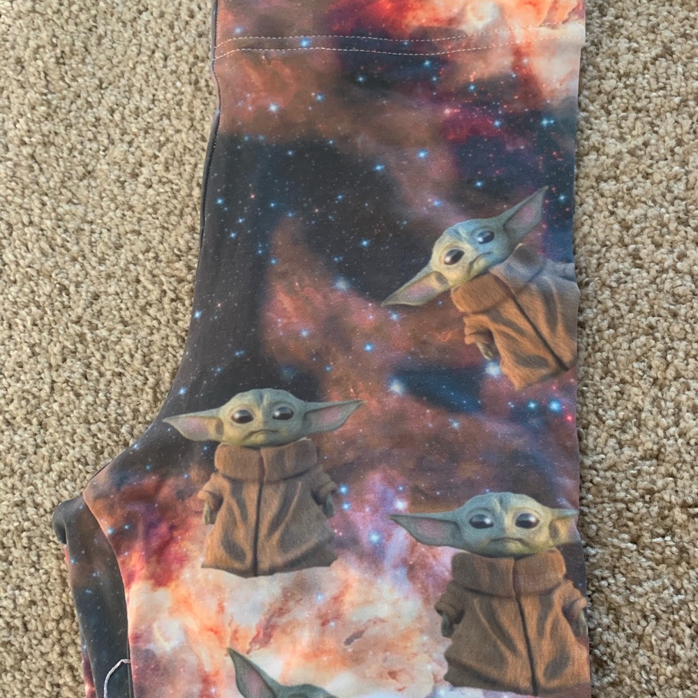 Baby Yoda Galaxy polyester leggings (NEVER WORN)